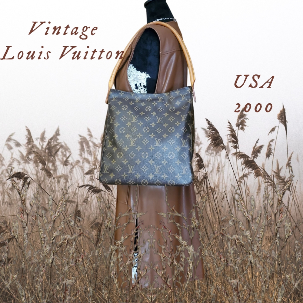 Y2K USA Made Vintage Louis Vuitton GM Looping Monogram Canvas Shoulder Handbag - Picture 3 of 17